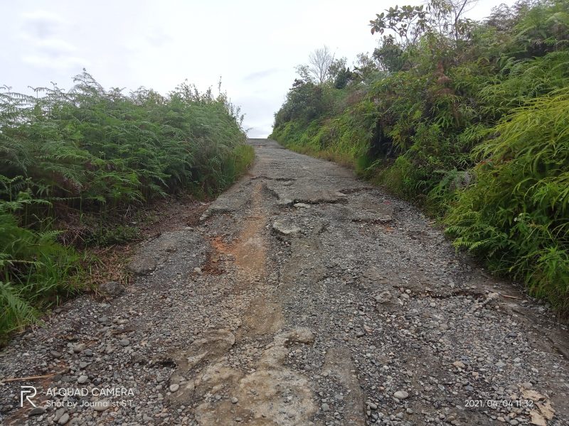 Kondisi Ruas Jalan Penghubung Antar Desa Cahaya Alam-Danau Gerak Dan Pelakat Berada di kecamatan Semende Darat Ulu Kabupaten Muara Enim