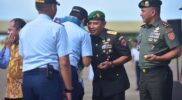 Pangdam XIV/Hsn Sambut Kedatangan Kasau Di Base Ops Lanud Sultan Hasanuddin