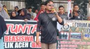 Tuntut Keadilan, FORKAB Bersama Lainnya Sampaikan Orasi Di Depan Kejari Aceh Timur