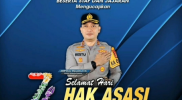 Kapolres Pelabuhan Makassar AKBP Restu Wijayanto S. I. K bersama Stafnya Mengucapkan selamat  Hari Hak Asasi Manusia ( HAM)  Ke 76