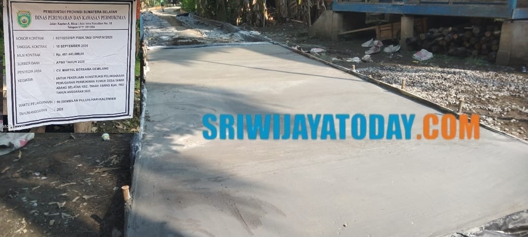 Pembangunan Jalan Permukiman Tanah Abang Selatan, Warga Rasakan Langsung Sentuhan Dinas Perkim Sumsel